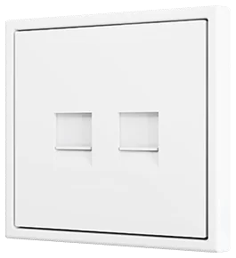 Zennio ZS70 Cover plate for RJ45 connector 70x70 mm, 2 inserts, Matt white