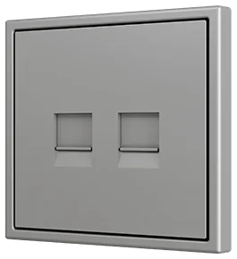 Zennio ZS70 Cover plate for RJ45 connector 70x70 mm, 2 inserts, Silver