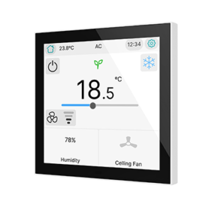 CX40 - KNX capacitive touch panel 4 inch with temperature and humidity sensor