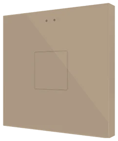 Zennio Flat 1 v2, Glass capacitive push button, 1 button, Champagne