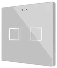 Zennio Flat 2 v2, Glass capacitive push button, 2 buttons, Silver