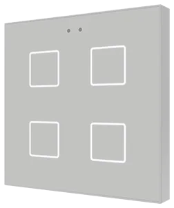 Zennio Flat 4 v2, Glass capacitive push button, 4 buttons, Silver
