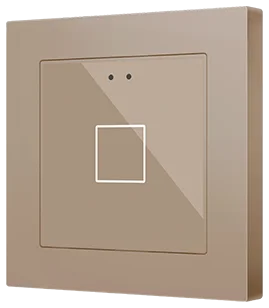 Zennio Flat 55 X1 v2, Glass capacitive push button 55x55, 1 button, Champagne