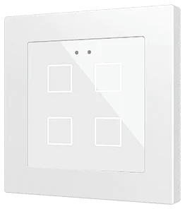 Zennio Flat 55 X4 v2, Glass capacitive push button 55x55, 4 buttons, White