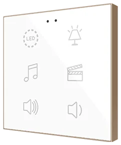 Zennio Flat 6 v2, Glass capacitive push button, 6 buttons, Custom