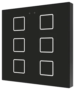 Zennio Flat 6 v2, Glass capacitive push button, 6 buttons, Anthracite