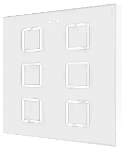Zennio Flat 6 v2, Glass capacitive push button, 6 buttons, White