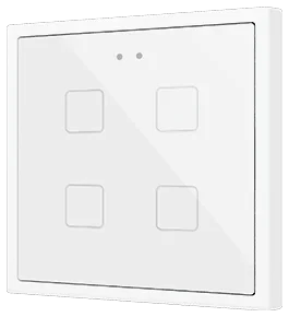 Zennio Flat 70 X4, Glass Capacitive push button 70x70, 4 buttons, White