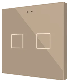 Zennio Flat RGB 2, Glass capacitive push button, 2 buttons, Champagne