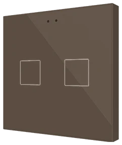 Zennio Flat RGB 2, Glass capacitive push button, 2 buttons, Mocha