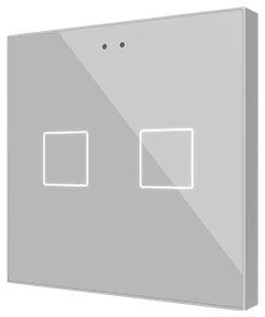 Zennio Flat RGB 2, Glass capacitive push button, 2 buttons, Silver