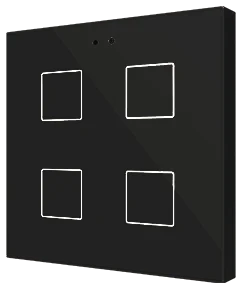 Zennio Flat RGB 4, Glass capacitive push button, 4 buttons, Anthracite