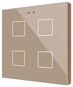 Zennio Flat RGB 4, Glass capacitive push button, 4 buttons, Champagne