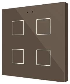 Zennio Flat RGB 4, Glass capacitive push button, 4 buttons, Mocha