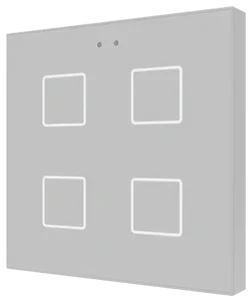Zennio Flat RGB 4, Glass capacitive push button, 4 buttons, Silver
