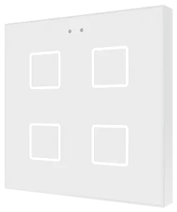Zennio Flat RGB 4, Glass capacitive push button, 4 buttons, White
