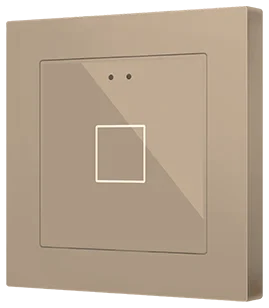 Zennio Flat RGB 55 X1, Glass capacitive push button 55x55, 1 button, Champagne