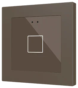 Zennio Flat RGB 55 X1, Glass capacitive push button 55x55, 1 button, Mocha
