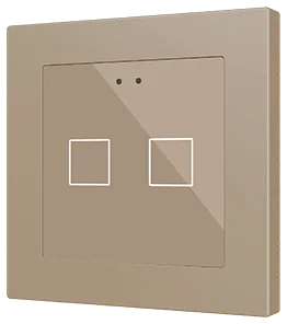 Zennio Flat RGB 55 X2, Glass capacitive push button 55x55, 2 buttons, Custom