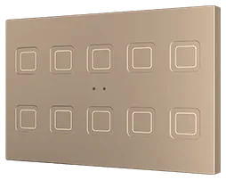 Zennio Tecla RGB XL 10, PC-ABS Capacitive push button, 10 buttons, Champagne
