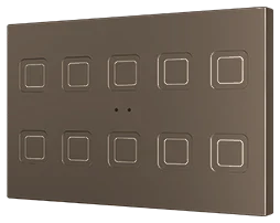 Zennio Tecla RGB XL 10, PC-ABS Capacitive push button, 10 buttons, Mocha
