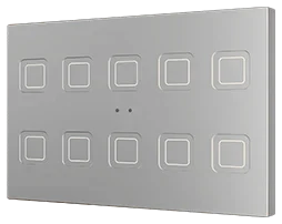 Zennio Tecla RGB XL 10, PC-ABS Capacitive push button, 10 buttons, Silver