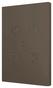 Zennio Tecla RGB XL 4, PC-ABS Capacitive push button, 4 buttons, Mocha