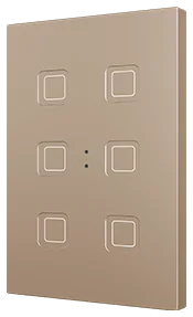 Zennio Tecla RGB XL 6, PC-ABS Capacitive push button, 6 buttons, Champagne