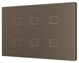 Zennio Tecla RGB XL 6, PC-ABS Capacitive push button, 6 buttons, Mocha