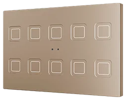 Zennio Tecla XL X10, PC-ABS Capacitive push button, 10 buttons, Champagne