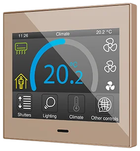 Zennio Z35 v3, Capacitive touch panel, Champagne
