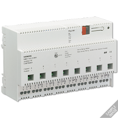 N 512C01 - KNX load switch, 8 x AC 120/277/347 V, 20 A, C-load (cUL listed)
