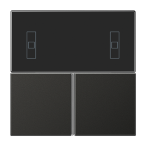 Cover kit 3-gang, F40 Room controller, aluminium laquered, LS range, anthracite
