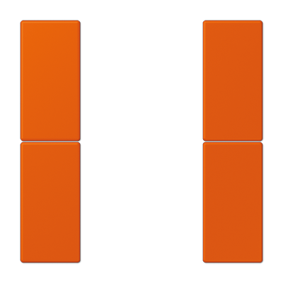 Cover kit 2-gang, F50, thermoplastic lacquered, LS range, orange vif (4320S)