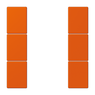 Cover kit 3-gang, F50, thermoplastic lacquered, LS range, orange vif (4320S)