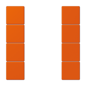 Cover kit 4-gang, F50, thermoplastic lacquered, LS range, orange vif (4320S)