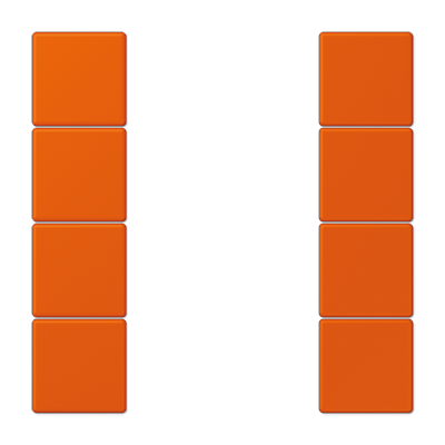 Cover kit 4-gang, F50, thermoplastic lacquered, LS range, orange vif (4320S)