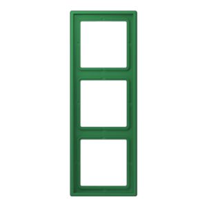 Frame 3-gang, LS 990, duroplastic lacquered, vert foncé (32050), vertical and horizontal installation
