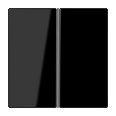 Cover kit 2-gang, F40, thermoplastic, LS range, black