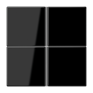 Cover kit 4-gang, F40, thermoplastic, LS range, black