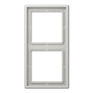 Frame 2-gang, LS 990, IP 44, duroplastic, light grey, vertical and horizontal installation