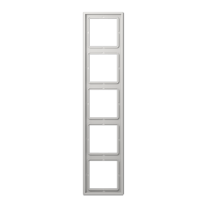 Frame 5-gang, LS 990, IP 44, duroplastic, light grey, vertical and horizontal installation