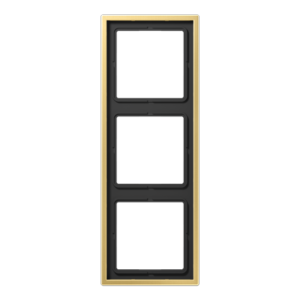 Frame 3-gang, LS 990, classic brass, vertical and horizontal installation