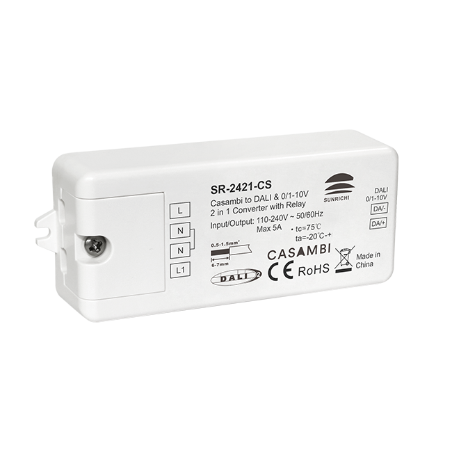 Casambi to DALI + 0/1-10V Converter with Relay SR-2421-CS