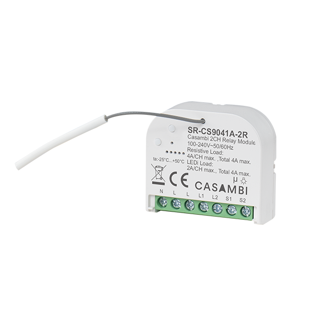 Casambi 2 Channel Smart Relay Module SR-CS9041A-2R