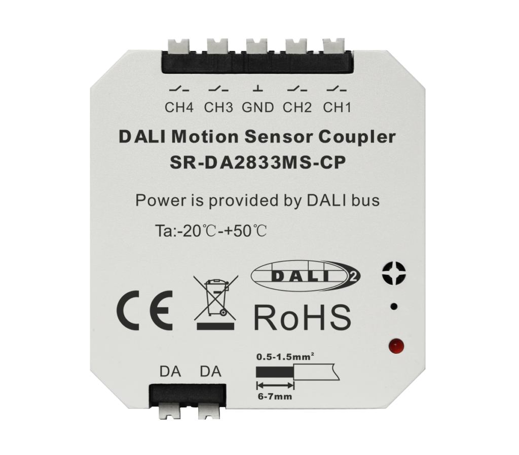 DALI-2 Motion Sensor Coupler, 4 Inputs SR-DA2833MS-CP