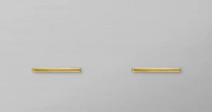 Basalte Chopin: Chopin - 2-gang horizontal - brushed aluminium - single lever & single lever gold without LED