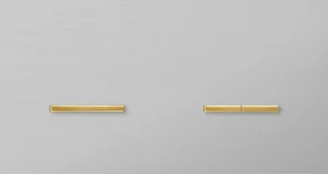 Basalte Chopin: Chopin - 2-gang horizontal - brushed aluminium - single lever & dual levers gold without LED