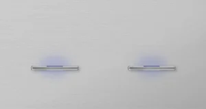 Basalte Chopin: Chopin - 2-gang horizontal - brushed aluminium - single lever & single lever chrome with LED