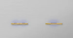 Basalte Chopin: Chopin - 2-gang horizontal - brushed aluminium - dual levers & single lever gold with LED